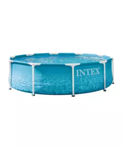 PISCINA FUORI TERRA CON STRUTTURA ROTONDA INTEX "FRAME BEACHSIDE" AZZURRO 305X305X76 CM - COD. 28206ND