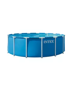 PISCINA FUORI TERRA CON STRUTTURA ROTONDA INTEX "METAL FRAME" CON POMPA FILTRO, SCALETTA, TELO BASE E TELO DI COPERTURA BLU 457X457X122 CM - COD. 28242ND