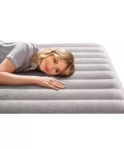 MATERASSO SINGOLO GONFIABILE INTEX "PRESTIGE MID-RISE SINGOLO" CON POMPA USB IN PVC GRIGIO 99X191X30 CM - COD. 64177