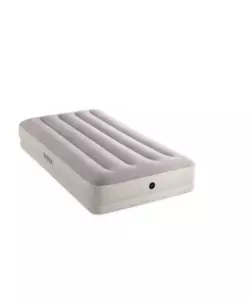 MATERASSO MATRIMONIALE GONFIABILE INTEX "PRESTIGE MID-RISE" CON POMPA USB IN PVC GRIGIO 152X230X30 CM - COD. 64179