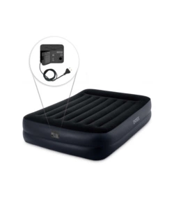 MATERASSO MATRIMONIALE GONFIABILE INTEX "PILLOW REST DURA BEAM" CON POMPA INCORPORATA 152X203X25 CM - COD. 64124NP