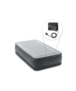 MATERASSO SINGOLO GONFIABILE INTEX "DURA BEAM COMFORT PLUSH ELEVATED" CON POMPA INTEGRATA 99X191X46 CM - COD. 64412NP