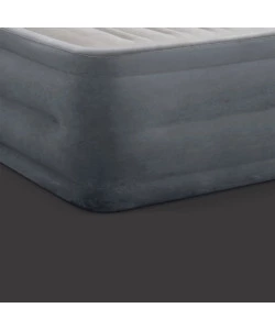 MATERASSO MATRIMONIALE GONFIABILE INTEX "DURA-BEAM COMFORT PLUSH HISE RISE" CON POMPA ELETTRICA INCORPORATA IN PVC GRIGIO 152X230X56 CM - COD. 64418