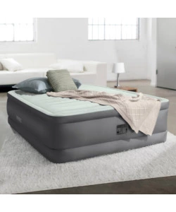 MATERASSO UNA PIAZZA E MEZZA GONFIABILE INTEX "DURA-BEAM PREMAIRE" CON POMPA ELETTRICA INCORPORATA IN PVC 137X191X46 CM - COD. 64904