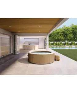 PISCINA IDROMASSAGGIO GONFIABILE INTEX "BUBBLE MASSAGE" 6 PERSONE BEIGE 216x216X71 CM - COD. 28428ND
