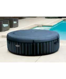 PISCINA IDROMASSAGGIO GONFIABILE INTEX "PURESPA BUBBLE MASSAGE" CON TELO BASE, TELO DI COPERTURA, DISPENSER PRODOTTI CHIMICI, LUCE LED E DUE POGGIATESTA 6 PERSONE BLU 216X216X71 CM - COD. 28432NP
