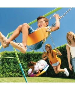 ALTALENA INTEX CON DUE SEGGIOLINI E DONDOLO NIDO IN ACCIAIO VERDE E AZZURRO 343X235X200 CM - COD. 44133