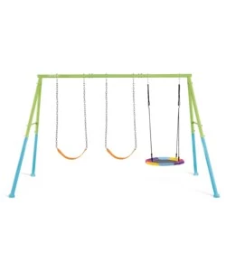 ALTALENA INTEX CON DUE SEGGIOLINI E DONDOLO NIDO IN ACCIAIO VERDE E AZZURRO 343X235X200 CM - COD. 44133