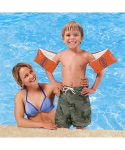 BRACCOLI GONFIABILI INTEX "DELUXE GRANDI" IN VINILE ARANCIONE 30X15 CM - COD. 58641EU