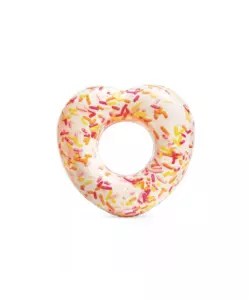 CIAMBELLA GONFIABILE INTEX "DONUT CUORE CON ZUCCHERINI" IN VINILE 104X99X25 CM - COD. 56253NP