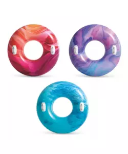 CIAMBELLA GONFIABILE CON MANIGLIE INTEX "NATURE" IN VINILE COLORI ASSORTITI Ø 114 CM - COD. 56267NP