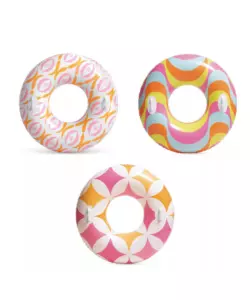 CIAMBELLE GONFIABILI CON MANIGLIE INTEX "TIMELESS" IN VINILE COLORI ASSORTITI Ø 91 CM - COD. 56269NP