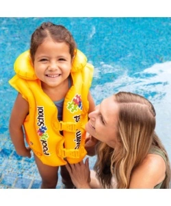 GUBBINO GONFIABILE PER BAMBINI INTEX "POOL SCHOOL" IN VINILE GIALLO 50X47 CM - COD. 58660EU