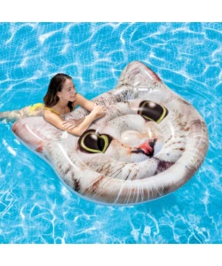 MATERASSINO GONFIABILE INTEX "GATTO" IN VINILE GRIGIO 137X130X23 CM - COD. 58784EU