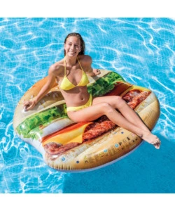 MATERASSINO GONFIABILE INTEX "HAMBURGER" IN VINILE 135X127X23 CM - COD. 58780EU