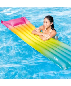 MATERASSINO GONFIABILE INTEX "ARCOBALENO" IN VINILE COLORI ASSORTITI 170X53X15 CM - COD. 58721EU