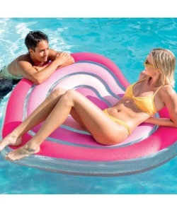 MATERASSINO GONFIABILE INTEX "CUORE" IN VINILE ROSA 155X135X25 CM - COD. 58727EU