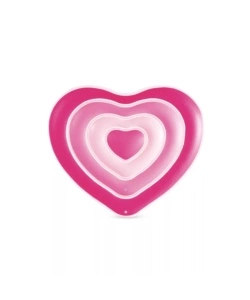 MATERASSINO GONFIABILE INTEX "CUORE" IN VINILE ROSA 155X135X25 CM - COD. 58727EU