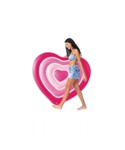 MATERASSINO GONFIABILE INTEX "CUORE" IN VINILE ROSA 155X135X25 CM - COD. 58727EU