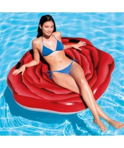 MATERASSINO GONFIABILE INTEX "ROSA" IN VINILE ROSSO 137X132 CM - COD. 58783EU