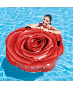 MATERASSINO GONFIABILE INTEX "ROSA" IN VINILE ROSSO 137X132 CM - COD. 58783EU