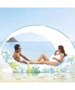 MATERASSINO GONFIABILE INTEX "LOUNGE TROPICAL" IN VINILE AZZURRO 224X150X165 CM - COD. 56294EU