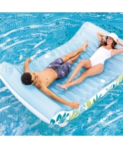 MATERASSINO GONFIABILE INTEX "LOUNGE TROPICAL" IN VINILE AZZURRO 224X150X165 CM - COD. 56294EU