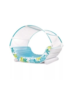 MATERASSINO GONFIABILE INTEX "LOUNGE TROPICAL" IN VINILE AZZURRO 224X150X165 CM - COD. 56294EU