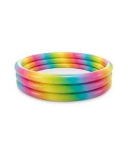 PISCINA GONFIABILE PER BAMBII INTEX "ARCOBALENO" IN VINILE MULTICOLORE 168X168X38 CM - COD. 58449NP