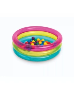 PISCINA GONFIABILE PER BAMBINI INTEX "3 ANELLI CON PALLINE FUN BALLZ" IN VINILE MULTICOLORE 86X86X25 CM - COD. 48674NP