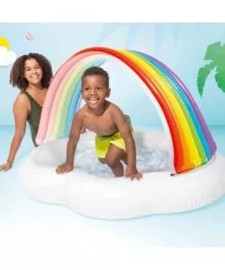 PISCINA GONFIABIE PER BAMBINI INTEX "ARCOBALENO" IN VINILE 142X119X84 CM - COD. 57141NP
