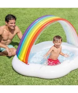 PISCINA GONFIABIE PER BAMBINI INTEX "ARCOBALENO" IN VINILE 142X119X84 CM - COD. 57141NP