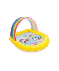 PISCINA GONFIABIE PER BAMBINI INTEX "ARCOBALENO" CON SPRUZZINO IN VINILE 147X130X86 CM - COD. 57156NP