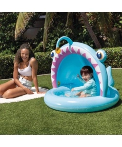 PISCINA GONFIABILE PER BAMBINI INTEX "RANA PESCATRICE" IN VINILE 127X102X86 CM - COD. 58419NP