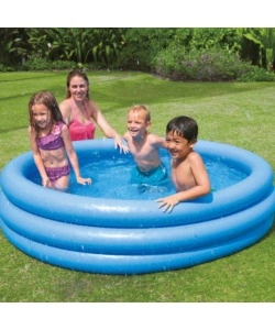 PISCINA GONFIABILE PER BAMBINI INTEX "CRYSTAL" IN VINILE BLU 168X168X38 CM - COD. 58446NP