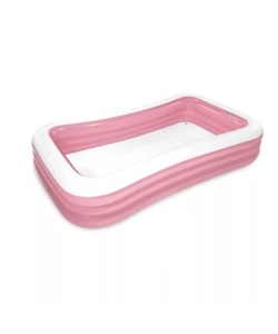 PISCINA GONFIABILE PER BAMBINI INTEX "FAMILY RETTANGOLARE" IN VINILE ROSA E BIANCO 305X183X56 CM - COD. 58487NP