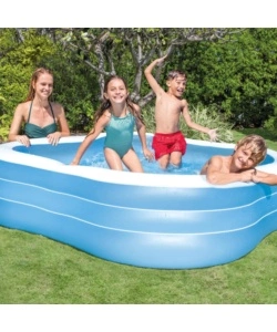 PISCINA GONFIABILE PER BAMBINI INTEX "FAMILY QUADRATA" IN VINILE COLORI ASSORTITI 229X229X56 CM - COD. 57495NP