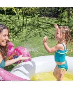 PISCINA GONFIABILE PER BMABINI INTEX "UNICORNO CON SPRUZZO" IN VINILE 272X193X104 CM - COD. 57441NP