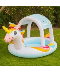 PISCINA GONFIABILE PER BAMBINI INTEX "UNICORNO CON SPRUZZO" IN VINILE 254X132X109 CM - COD. 58435NP