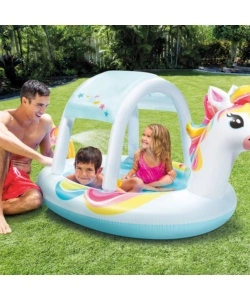 PISCINA GONFIABILE PER BAMBINI INTEX "UNICORNO CON SPRUZZO" IN VINILE 254X132X109 CM - COD. 58435NP