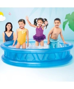 PISCINA GONFIABILE PER BAMBINI INTEX "TRIANGOLI SOFT" IN VINILE BLU 188X188X46 CM - COD. 58431NP