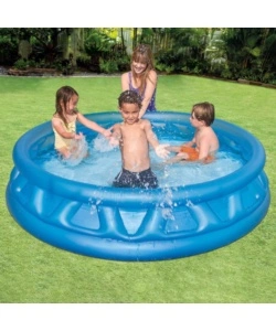 PISCINA GONFIABILE PER BAMBINI INTEX "TRIANGOLI SOFT" IN VINILE BLU 188X188X46 CM - COD. 58431NP