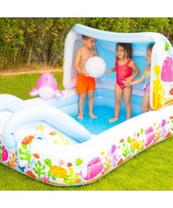 PLAYCENTER GONFIABILE INTEX "BALENA ROSA E AMICI" IN VINILE 229X147X107 CM - COD. 57447NP