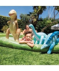 PLAYCENTER GONFIABILE INTEX "JURASSIC" CON PALLINE IN VINILE 201X201X36 CM - COD. 56132NP