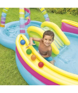 PLAYCENTER GONFIABILE INTEX "RAINBOW" IN VINILE 295X191X109 CM - COD. 56137NP