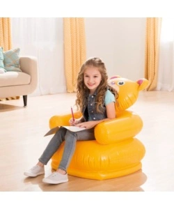 POLTRONA GONFIABILE PER BAMBINI INTEX "ANIMALI FELICI" IN VINILE COLORI ASSORTITI 65X64X74 CM - COD. 68556NP