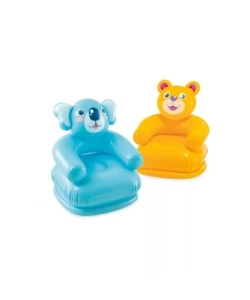 POLTRONA GONFIABILE PER BAMBINI INTEX "ANIMALI FELICI" IN VINILE COLORI ASSORTITI 65X64X74 CM - COD. 68556NP