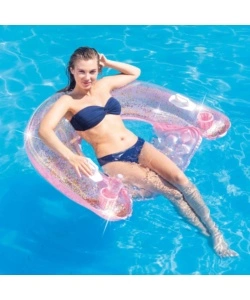 POLTRONA GONFIABILE INTEX "SIT AND FLOAT GLITTER" IN VINILE COLORI ASSORTITI 119X97X28 CM