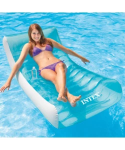 MATERASSINO GONFIABILE INTEX "SPLASH LOUNGE" IN VINILE BIANCO E AZZURRO 191X99 CM - COD. 58856EU