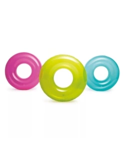 SALVAGENTE GONFIABILE INTEX "TRASPARENTE" IN VINILE COLORI ASSORTITI Ø 76 CM - COD. 59260NP